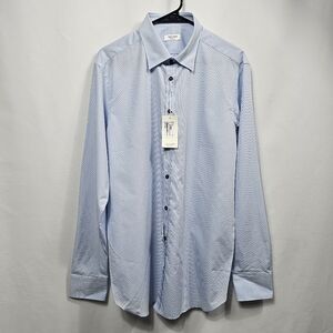 NWT Boyds Philadelphia Taccaliti Button Up Dress Shirt Sz 36 Blue Check Italy